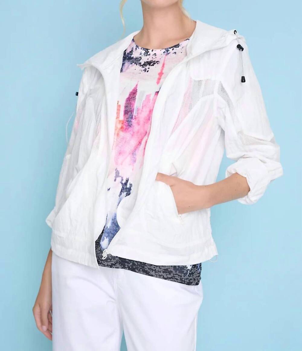 NEW PICADILLY hooded zip-front jacket in white